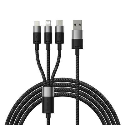 Кабель Baseus StarSpeed 1-for-3 Fast Charging Data Cable USB to M+L+C 3.5A