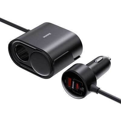 Автомобильное зарядное Baseus High Efficiency Pro 1-for-2 Car Cigarette Lighter 30W
