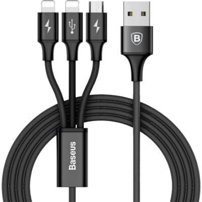 Кабель для Apple Baseus Rapid Series 3-in-1 microUSB - Dual Lightning 1.2 М