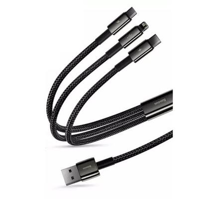 Кабель Baseus Tungsten Gold 3-in-1 Fast Charging USB to M+L+C 3.5A