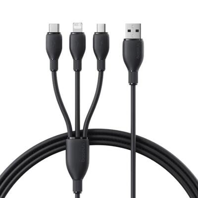 Кабель Baseus Ultra-Fast One-for-Three Fast Charging Cable USB-A to M+L+C 3.5A