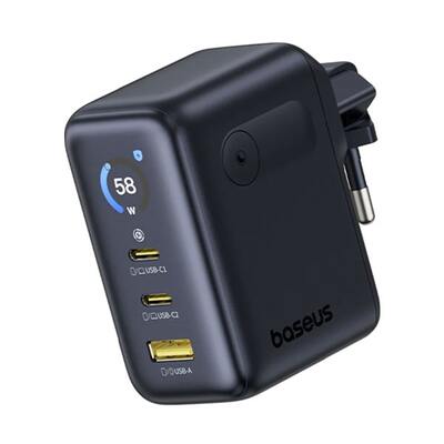 Сетевое зарядное OS-Baseus PicoGo AE21 Digital Display Fast Charger 2C+U 100W